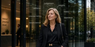 Tomorrow we’ll search experience A professional woman leaving a corporate office with her tacit knowledge